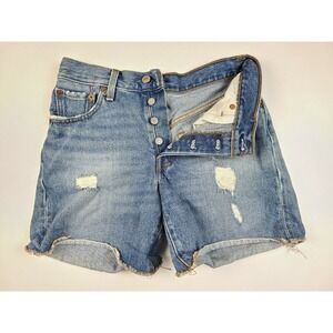 Levi’s Women’s 501 High Rise Button Fly Cutoff Distressed Shorts Size 25